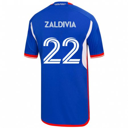 Kandiny Kinder Matías Zaldivia #22 Blau Heimtrikot Trikot 2023/24 T-Shirt