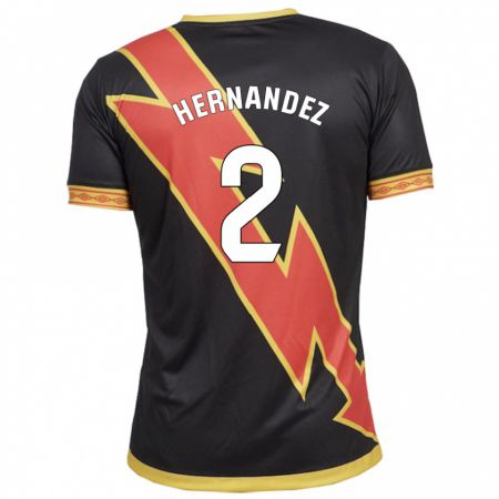 Kandiny Kinder Marco Hernández #2 Schwarz Auswärtstrikot Trikot 2023/24 T-Shirt