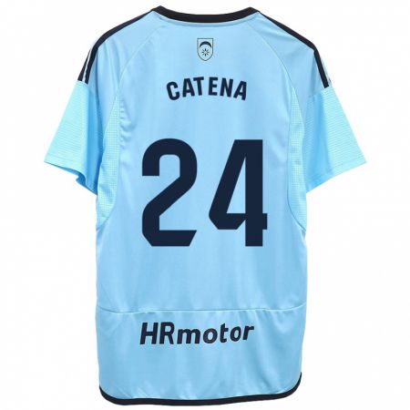 Kandiny Kinder Alejandro Catena #24 Blau Auswärtstrikot Trikot 2023/24 T-Shirt