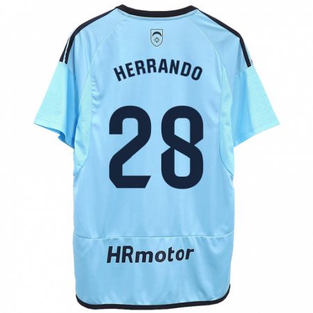 Kandiny Kinder Jorge Herrando #28 Blau Auswärtstrikot Trikot 2023/24 T-Shirt