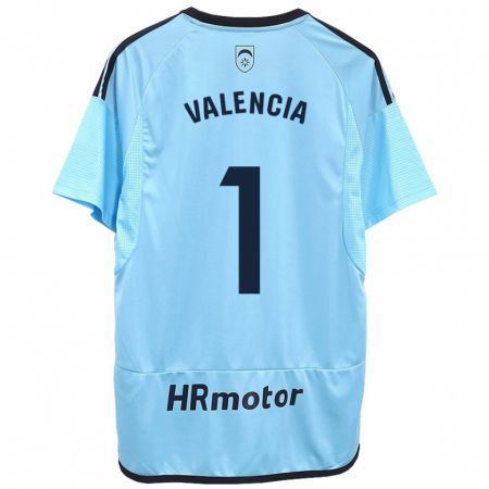 Kandiny Kinder Pablo Valencia #1 Blau Auswärtstrikot Trikot 2023/24 T-Shirt