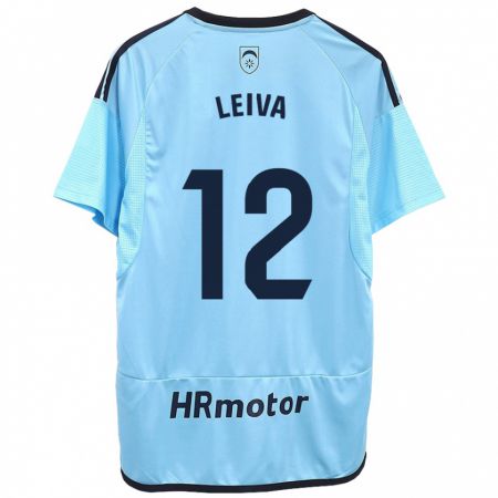 Kandiny Kinder Álvaro Leiva #12 Blau Auswärtstrikot Trikot 2023/24 T-Shirt