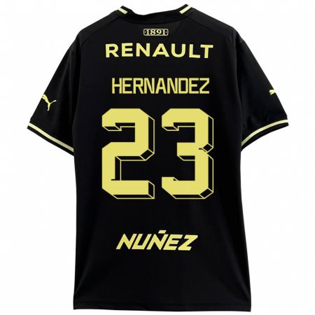 Kandiny Kinder Abel Hernández #23 Schwarz Auswärtstrikot Trikot 2023/24 T-Shirt