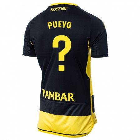 Kandiny Kinder Alejandro Monserrate Pueyo #0 Schwarz Gelb Auswärtstrikot Trikot 2023/24 T-Shirt