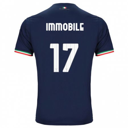 Kandiny Kinder Ciro Immobile #17 Marine Auswärtstrikot Trikot 2023/24 T-Shirt