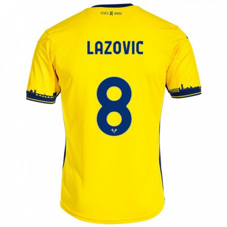 Kandiny Kinder Darko Lazović #8 Gelb Auswärtstrikot Trikot 2023/24 T-Shirt