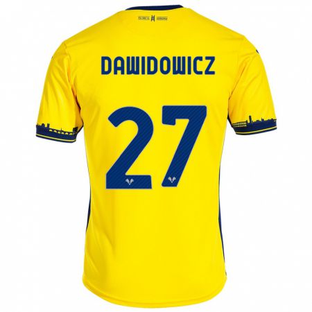 Kandiny Kinder Pawel Dawidowicz #27 Gelb Auswärtstrikot Trikot 2023/24 T-Shirt