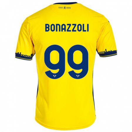 Kandiny Kinder Federico Bonazzoli #99 Gelb Auswärtstrikot Trikot 2023/24 T-Shirt