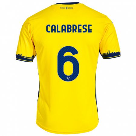 Kandiny Kinder Nicolò Calabrese #6 Gelb Auswärtstrikot Trikot 2023/24 T-Shirt