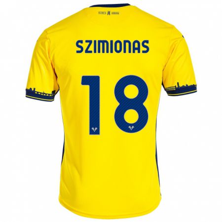 Kandiny Kinder Luca Szimionas #18 Gelb Auswärtstrikot Trikot 2023/24 T-Shirt