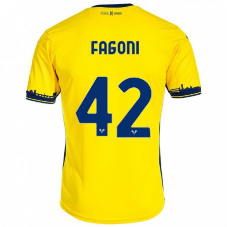 Kandiny Kinder Marco Fagoni #42 Gelb Auswärtstrikot Trikot 2023/24 T-Shirt