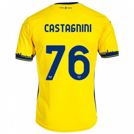 Kandiny Kinder Mirko Castagnini #76 Gelb Auswärtstrikot Trikot 2023/24 T-Shirt