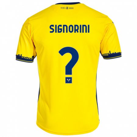 Kandiny Kinder Simone Signorini #0 Gelb Auswärtstrikot Trikot 2023/24 T-Shirt