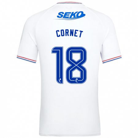 Kandiny Kinder Chelsea Cornet #18 Weiß Auswärtstrikot Trikot 2023/24 T-Shirt