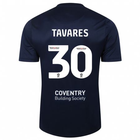 Kandiny Kinder Fábio Tavares #30 Rote Marine Auswärtstrikot Trikot 2023/24 T-Shirt