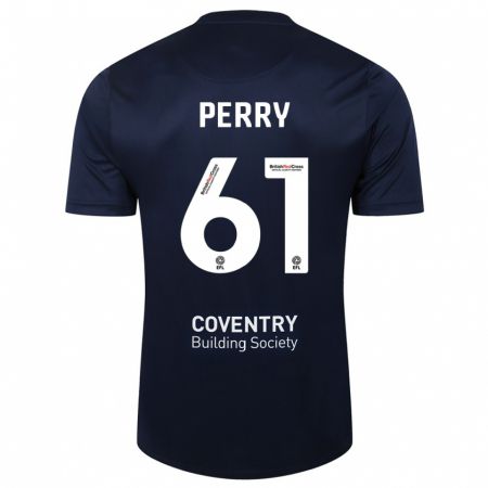 Kandiny Kinder Callum Perry #61 Rote Marine Auswärtstrikot Trikot 2023/24 T-Shirt