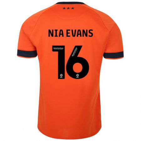 Kandiny Kinder Nia Evans #16 Orangefarben Auswärtstrikot Trikot 2023/24 T-Shirt