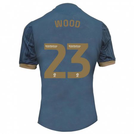 Kandiny Kinder Nathan Wood #23 Dunkles Blaugrün Auswärtstrikot Trikot 2023/24 T-Shirt