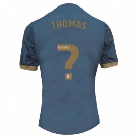 Kandiny Kinder Elis Thomas #0 Dunkles Blaugrün Auswärtstrikot Trikot 2023/24 T-Shirt