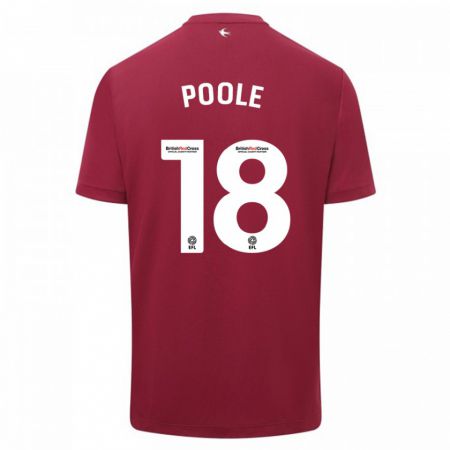Kandiny Kinder Phoebie Poole #18 Rot Auswärtstrikot Trikot 2023/24 T-Shirt