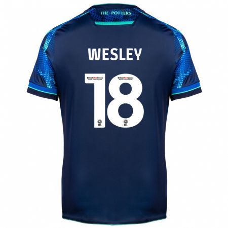 Kandiny Kinder Wesley Moraes #18 Marine Auswärtstrikot Trikot 2023/24 T-Shirt