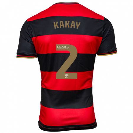 Kandiny Kinder Osman Kakay #2 Schwarz Rot Auswärtstrikot Trikot 2023/24 T-Shirt