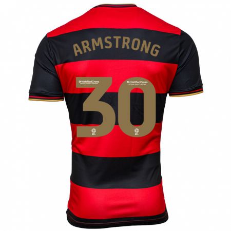 Kandiny Kinder Sinclair Armstrong #30 Schwarz Rot Auswärtstrikot Trikot 2023/24 T-Shirt