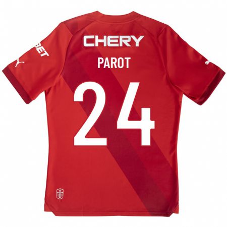 Kandiny Kinder Alfonso Parot #24 Rot Auswärtstrikot Trikot 2023/24 T-Shirt