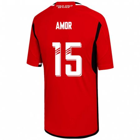 Kandiny Kinder Emiliano Amor #15 Rot Auswärtstrikot Trikot 2023/24 T-Shirt