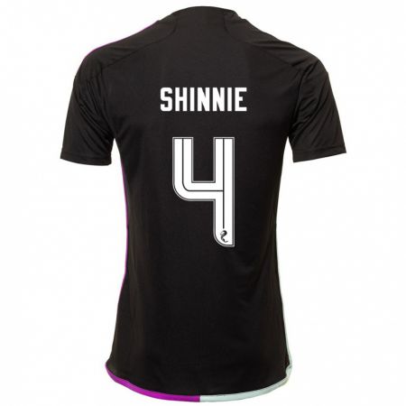 Kandiny Kinder Graeme Shinnie #4 Schwarz Auswärtstrikot Trikot 2023/24 T-Shirt