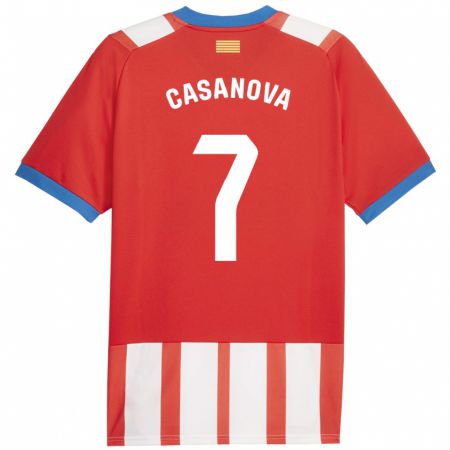 Kandiny Herren Àstrid Casanova #7 Rot-Weiss Heimtrikot Trikot 2023/24 T-Shirt