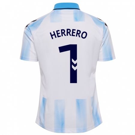 Kandiny Herren Alfonso Herrero #1 Weiß Blau Heimtrikot Trikot 2023/24 T-Shirt