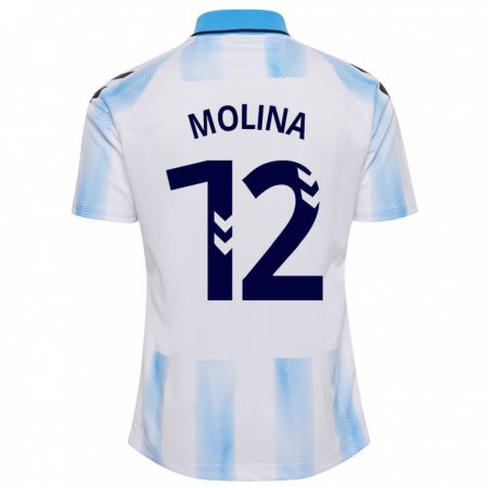 Kandiny Herren Manu Molina #12 Weiß Blau Heimtrikot Trikot 2023/24 T-Shirt