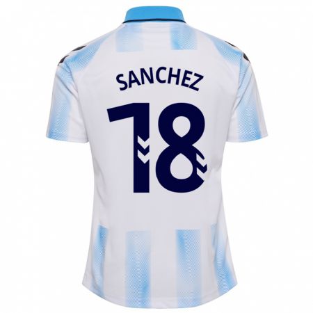 Kandiny Herren Dani Sánchez #18 Weiß Blau Heimtrikot Trikot 2023/24 T-Shirt