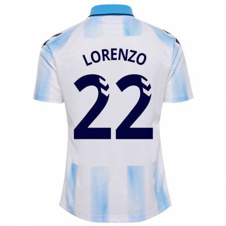 Kandiny Herren Dani Lorenzo #22 Weiß Blau Heimtrikot Trikot 2023/24 T-Shirt