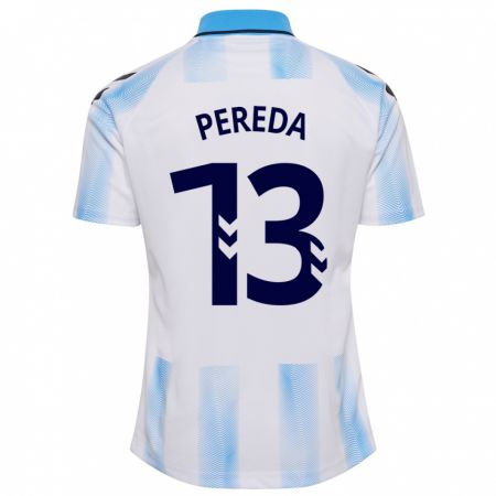 Kandiny Herren Adrián Pereda #13 Weiß Blau Heimtrikot Trikot 2023/24 T-Shirt