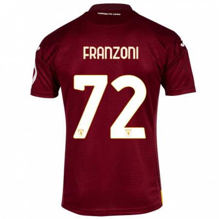 Kandiny Herren Nicolò Franzoni #72 Dunkelrot Heimtrikot Trikot 2023/24 T-Shirt