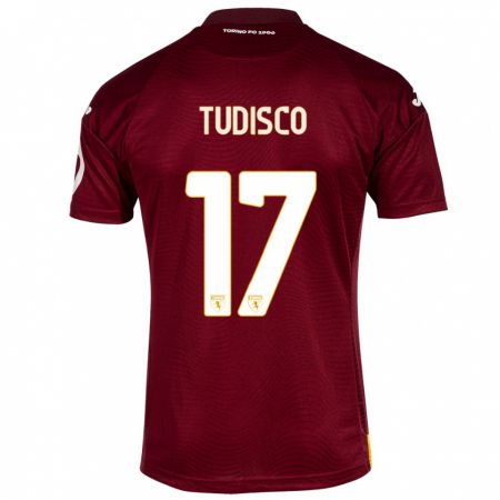 Kandiny Herren Giorgia Tudisco #17 Dunkelrot Heimtrikot Trikot 2023/24 T-Shirt