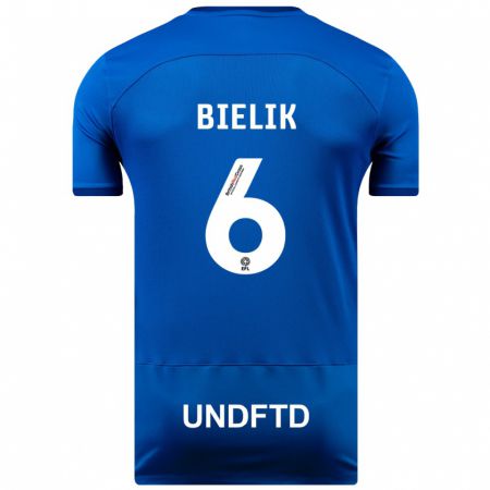 Kandiny Herren Krystian Bielik #6 Blau Heimtrikot Trikot 2023/24 T-Shirt