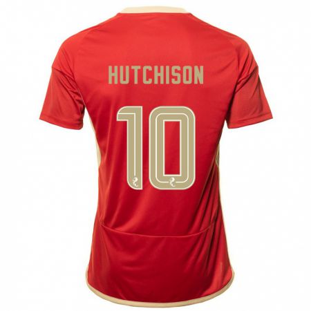 Kandiny Herren Bayley Hutchison #10 Rot Heimtrikot Trikot 2023/24 T-Shirt