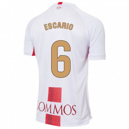 Kandiny Herren Jaime Escario #6 Weiß Auswärtstrikot Trikot 2023/24 T-Shirt