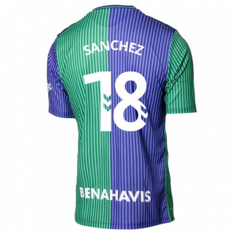 Kandiny Herren Dani Sánchez #18 Grün Blau Auswärtstrikot Trikot 2023/24 T-Shirt