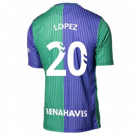 Kandiny Herren Adri López #20 Grün Blau Auswärtstrikot Trikot 2023/24 T-Shirt