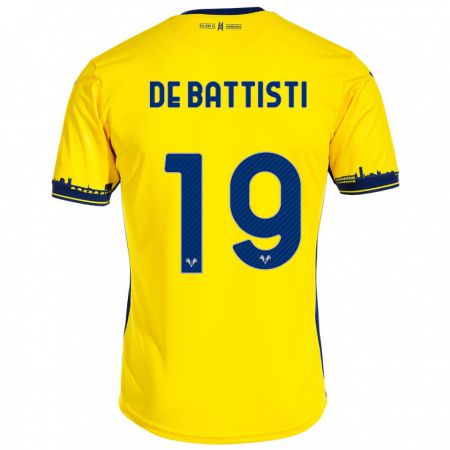 Kandiny Herren Davide De Battisti #19 Gelb Auswärtstrikot Trikot 2023/24 T-Shirt