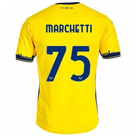 Kandiny Herren Nicolò Marchetti #75 Gelb Auswärtstrikot Trikot 2023/24 T-Shirt