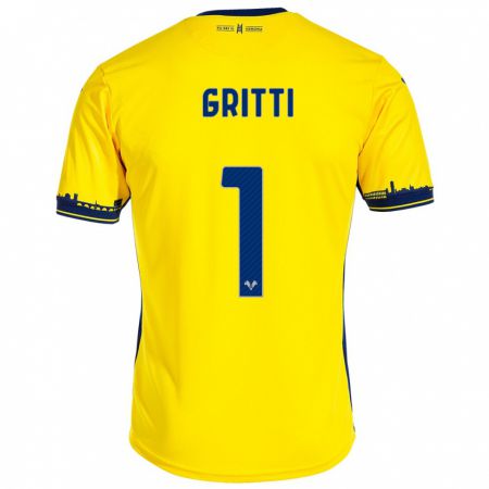 Kandiny Herren Alessia Gritti #1 Gelb Auswärtstrikot Trikot 2023/24 T-Shirt