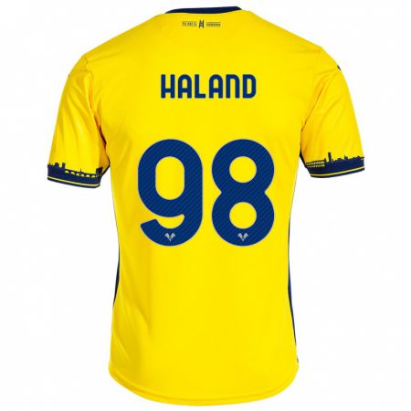 Kandiny Herren Benedicte Iversen Håland #98 Gelb Auswärtstrikot Trikot 2023/24 T-Shirt