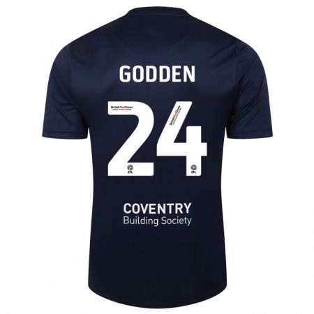 Kandiny Herren Matt Godden #24 Rote Marine Auswärtstrikot Trikot 2023/24 T-Shirt