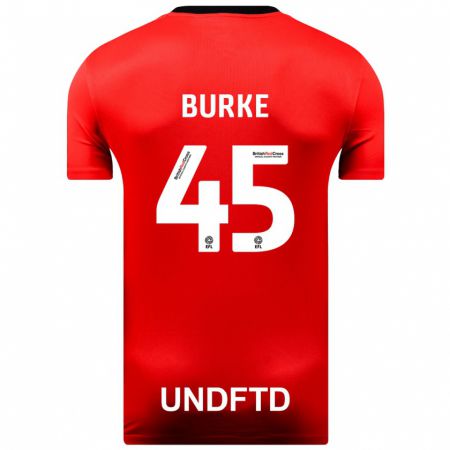 Kandiny Herren Oliver Burke #45 Rot Auswärtstrikot Trikot 2023/24 T-Shirt