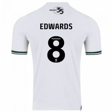 Kandiny Herren Joe Edwards #8 Weiß Auswärtstrikot Trikot 2023/24 T-Shirt